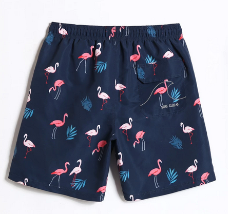 short de bain homme flamant rose