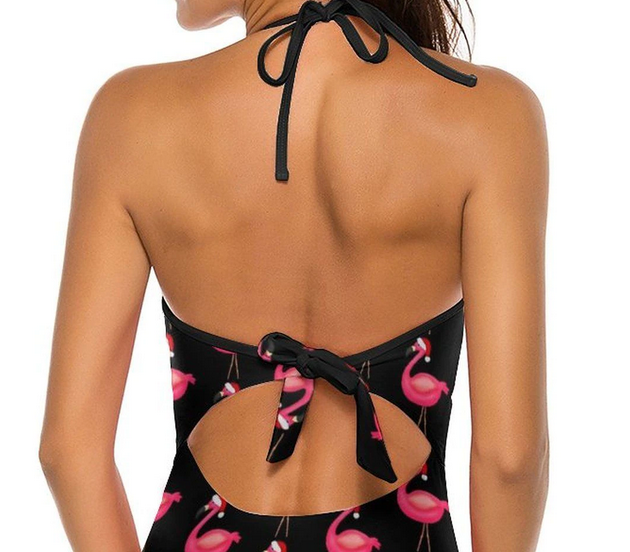 Monokini Imprimé Flamant Rose