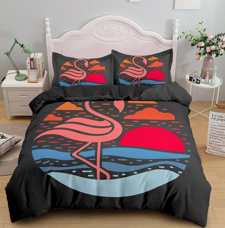 drap flamant rose housse de couette taies
