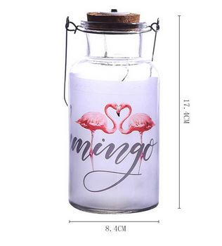 lampe flamant rose bocal liege bougie