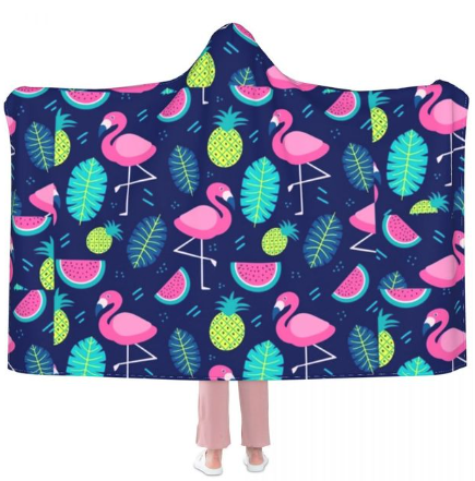 plaid flamant rose et ananas