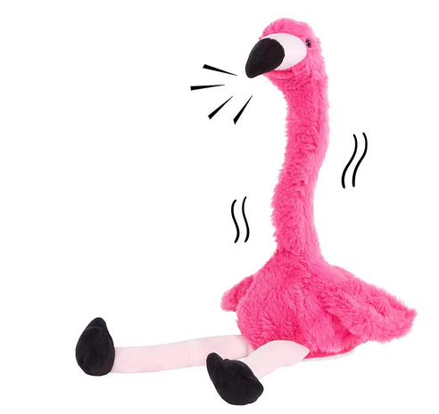 peluche flamant rose qui parle et danse