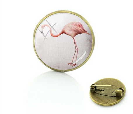 broche flamant rose de petite taille