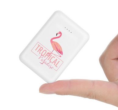 batterie externe flamant rose