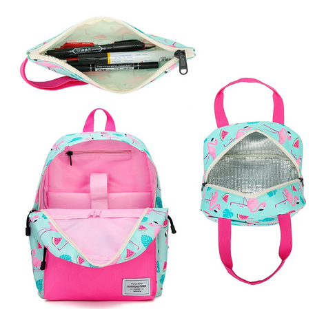sac trousse assorties flamant rose