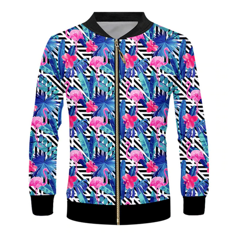 veste de baseball flamant rose