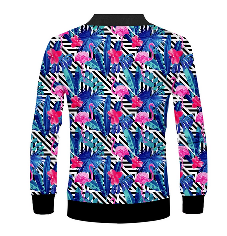 veste flamant rose manches longues