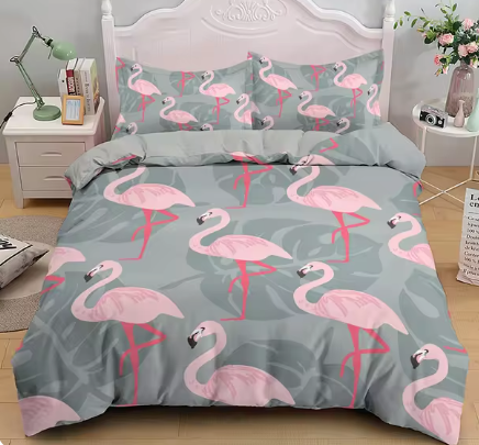 parure couette flamant rose