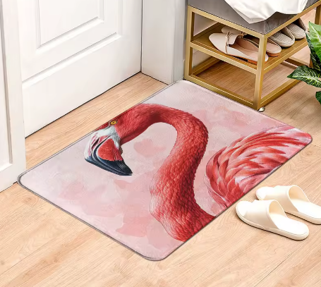 tapis bain flamant rose 