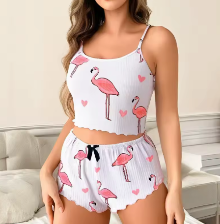 Pyjama Short Flamant Rose Sexy