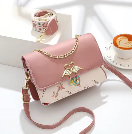 sac rose flamant rose cuir