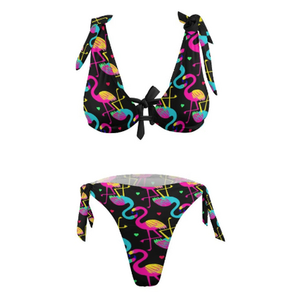 maillot 2 pieces femme flamant rose