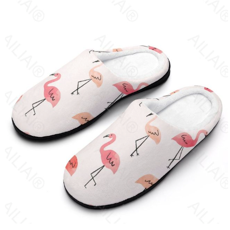 chaussons chauds flamant rose