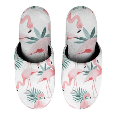 chaussons imprime flamant rose tropical