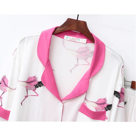 pyjama flamant rose lin