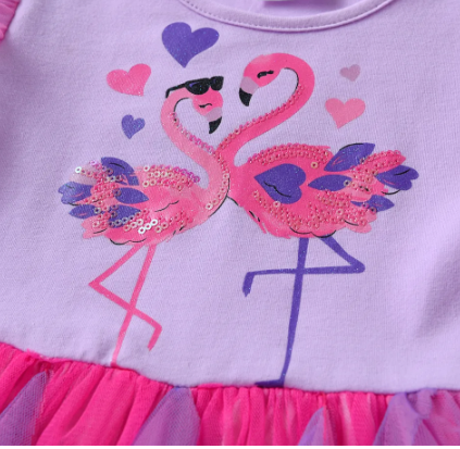 robe fille flamant rose