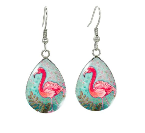 boucles d oreilles flamant rose pour sortir soiree