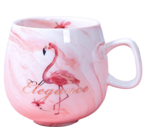 mug flamant rose or