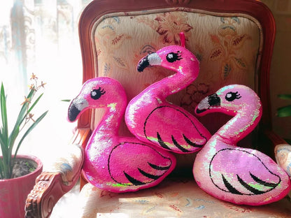 Coussin Flamant Rose