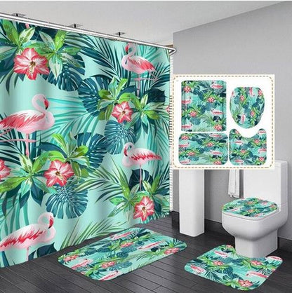 ensemble de salle de bain flamant rose