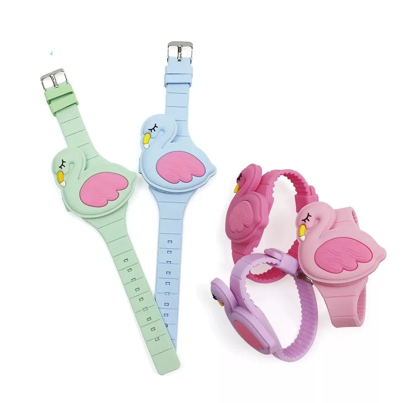 montres silicone flamant rose