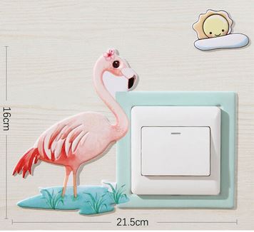 sticker interrupteur flamant rose