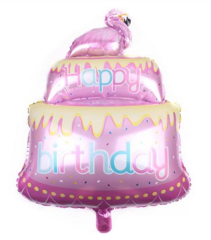 Ballon Flamant Rose Joyeux Anniversaire Rose