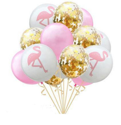 Ballons Flamant Rose Or