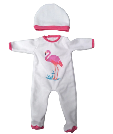 pyjama de bebe avec les pieds dessin flamant rose