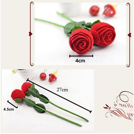 rose rouge comme coffret cadeau bague