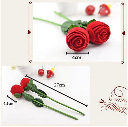 rose rouge comme coffret cadeau bague