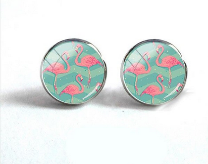 boucles d'oreilles flamant rose pastel chic fille