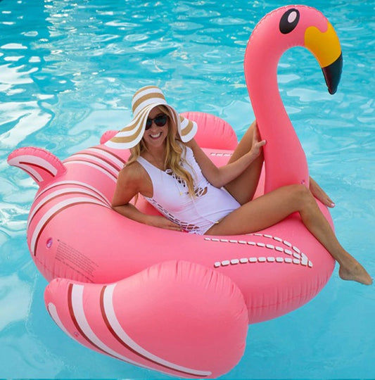 Flamingo Géant Gonflable Transparent Pailleté – Matelas Piscine XXL Pour Adultes, Ultra Tendance Été !