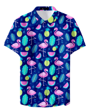 chemise homme flamant rose ananas