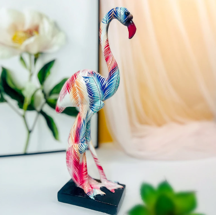 statuette flamant rose moderne