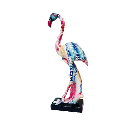 statuette flamant rose art moderne