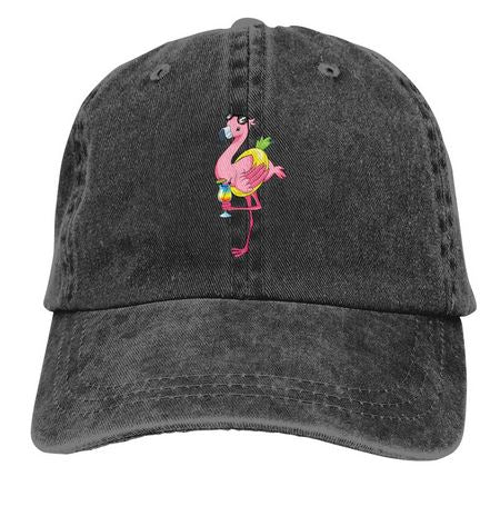 casquette grise flamant rose humour taille unique