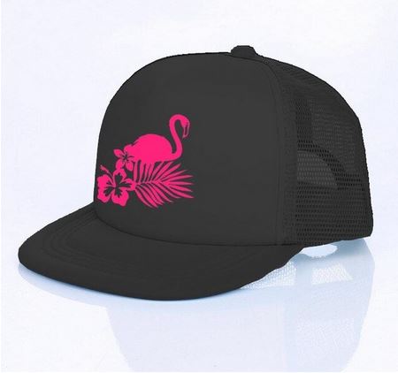 casquette noir flamant rose flashy fluo