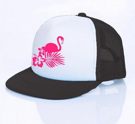 casquette noire taille unique avec flamant rose