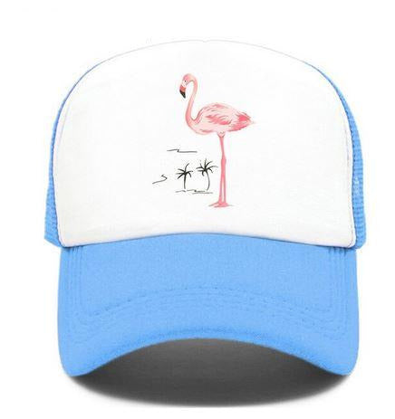 casquette tendance bleu flamant rose