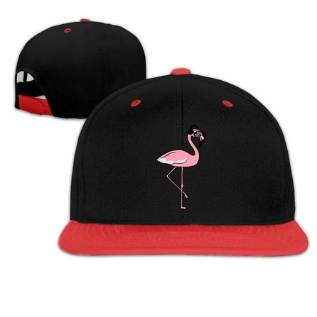 casquette noir et rouge flamant rose humoristique