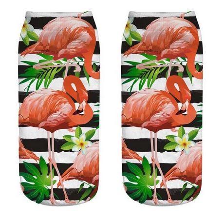 chaussettes flamant rose rayees