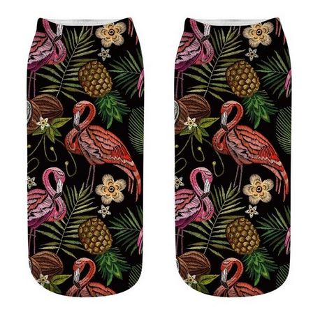 chaussettes flamant rose avec ananas