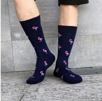 chaussettes flamant rose marine grande taille