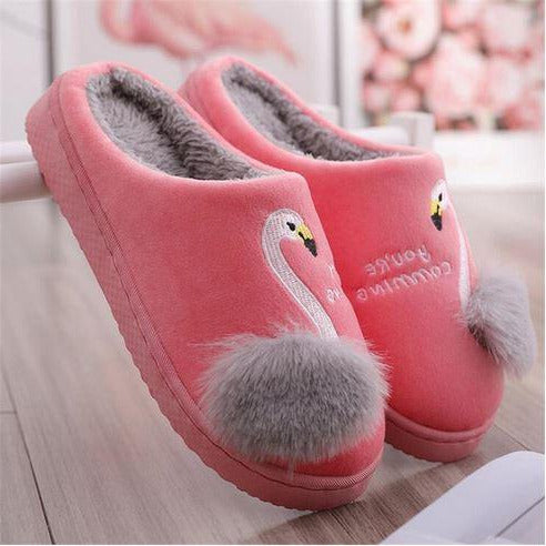 chaussons roses flamant rose