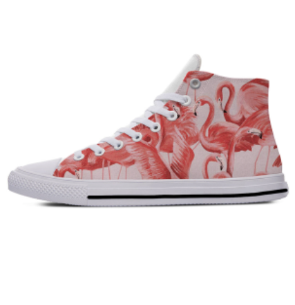 sneakers montantes flamant rose