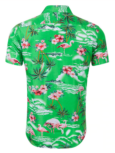 Chemise Flamant Rose Homme Vert qualité