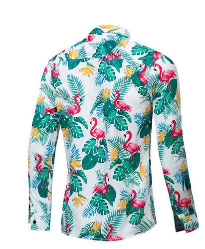 Chemise Manches Longues Flamant Rose Homme