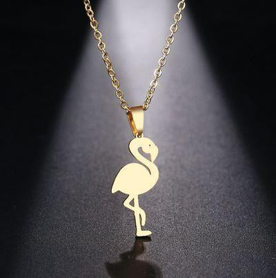 Collier Flamant Rose histoire d'Or