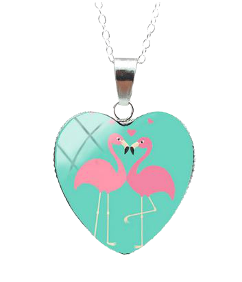 Collier Flamant Rose silver